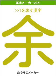 >>1の2021年の漢字メーカー結果