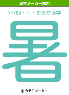 >>769Ūʹͤの2021年の漢字メーカー結果