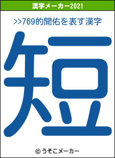 >>769的聞佑の2021年の漢字メーカー結果