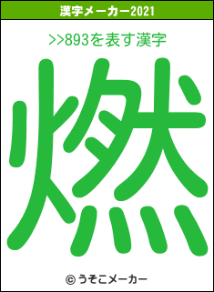 >>893の2021年の漢字メーカー結果