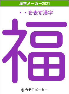 ¼ꤨの2021年の漢字メーカー結果