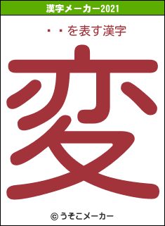 ä礤の2021年の漢字メーカー結果