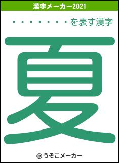 å󡦥ȥȥの2021年の漢字メーカー結果