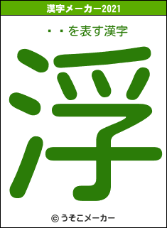 õ˼の2021年の漢字メーカー結果