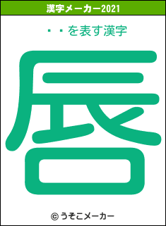 ĥߵの2021年の漢字メーカー結果