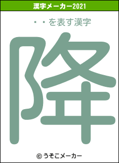 ƣĳの2021年の漢字メーカー結果