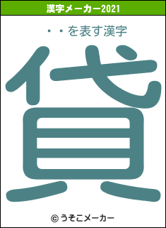 ƣͼの2021年の漢字メーカー結果