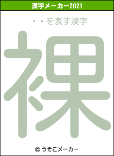 ƣᤰの2021年の漢字メーカー結果