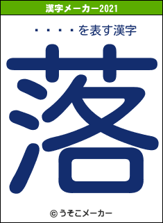 ƻդΰƻの2021年の漢字メーカー結果