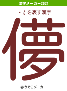 ʡζの2021年の漢字メーカー結果