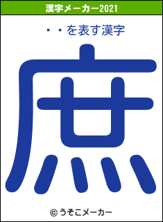 ʿͿの2021年の漢字メーカー結果