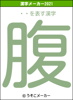 ʿの2021年の漢字メーカー結果