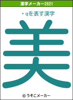 ˒qの2021年の漢字メーカー結果