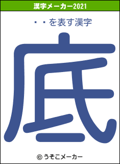 Ͱ潨の2021年の漢字メーカー結果