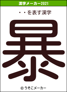 Ϳϻの2021年の漢字メーカー結果