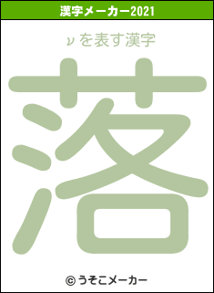 νの2021年の漢字メーカー結果