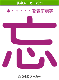 ФȰ𤯤の2021年の漢字メーカー結果