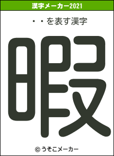 ҥǥの2021年の漢字メーカー結果