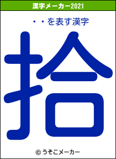 ҥᥬの2021年の漢字メーカー結果