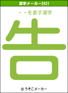 ֥ޥの2021年の漢字メーカー結果