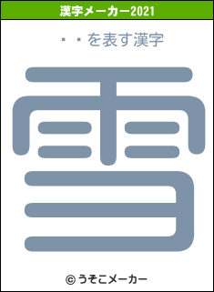 ֻϺの2021年の漢字メーカー結果