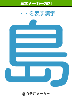 ظޤの2021年の漢字メーカー結果