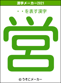 ܵܽの2021年の漢字メーカー結果