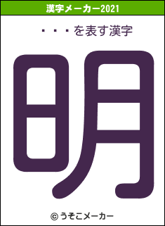 ݤƤޤの2021年の漢字メーカー結果