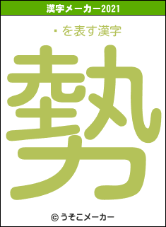 ޾の2021年の漢字メーカー結果