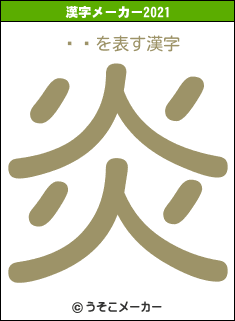᤯礿の2021年の漢字メーカー結果