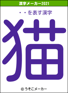ᥤեの2021年の漢字メーカー結果