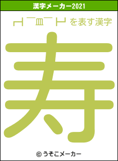 ┏┫￣皿￣┣┛の2021年の漢字メーカー結果