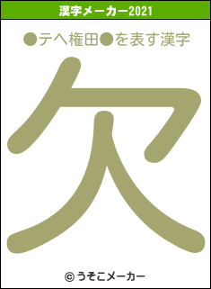 ●テヘ権田●の2021年の漢字メーカー結果