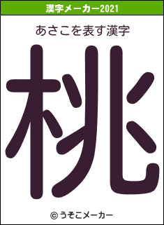 あさこの2021年の漢字メーカー結果