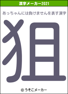 あっちゃんには負けませんの2021年の漢字メーカー結果