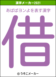 あばばヨンよの2021年の漢字メーカー結果
