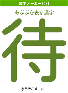 あぷぷの2021年の漢字メーカー結果