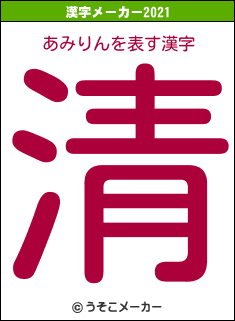 あみりんの2021年の漢字メーカー結果