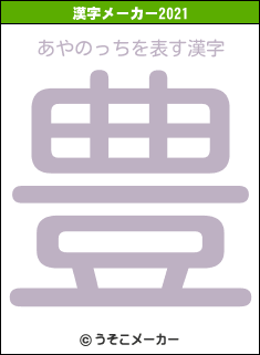 あやのっちの2021年の漢字メーカー結果