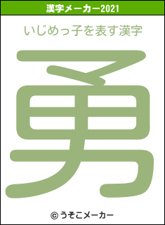 いじめっ子の2021年の漢字メーカー結果