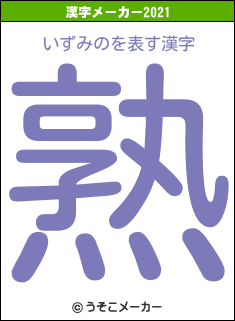 いずみのの2021年の漢字メーカー結果