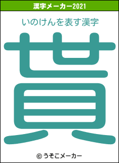 いのけんの2021年の漢字メーカー結果