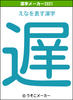 えなの2021年の漢字メーカー結果
