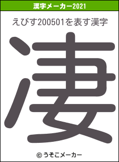 えびす200501の2021年の漢字メーカー結果