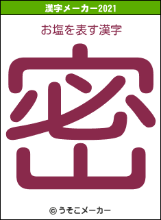 お塩の2021年の漢字メーカー結果