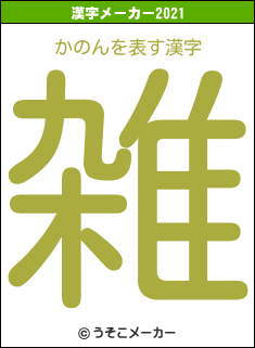 かのんの2021年の漢字メーカー結果