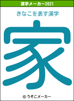 きなこの2021年の漢字メーカー結果