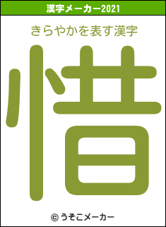 きらやかの2021年の漢字メーカー結果