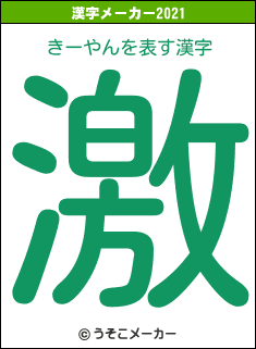 きーやんの2021年の漢字メーカー結果