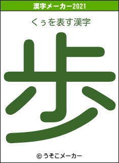 くぅの2021年の漢字メーカー結果